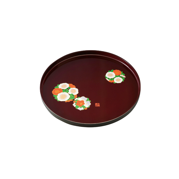成願義夫 花丸春秋 10.0丸盆【rm26c180gc035】