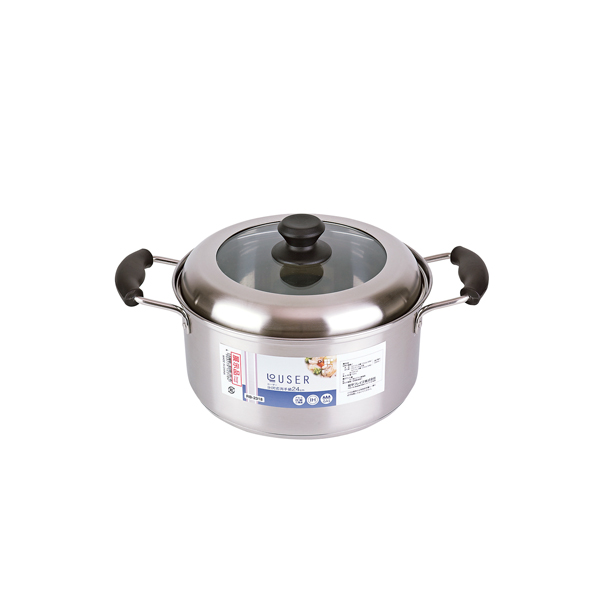 ローザー IH対応両手鍋24cm（ガラス窓付蓋）【rm26c192gc050】