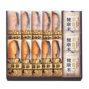鮭乃家 そのまま食べれる鮭切り身 金賞健康米セット【rm25b185gc017】