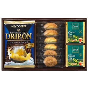 ドリップコーヒー&セイロンティーと3種類のクッキー詰合せ KDR-10【rm26c047gc013】
