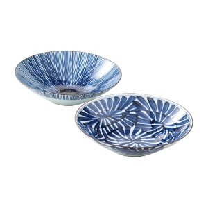 波佐見焼 古染紋 手描き多用鉢ペア 19199【rm26c183gc061】