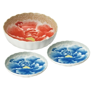 牡丹 小皿付き盛鉢 BO-102【rm26c184gc077】