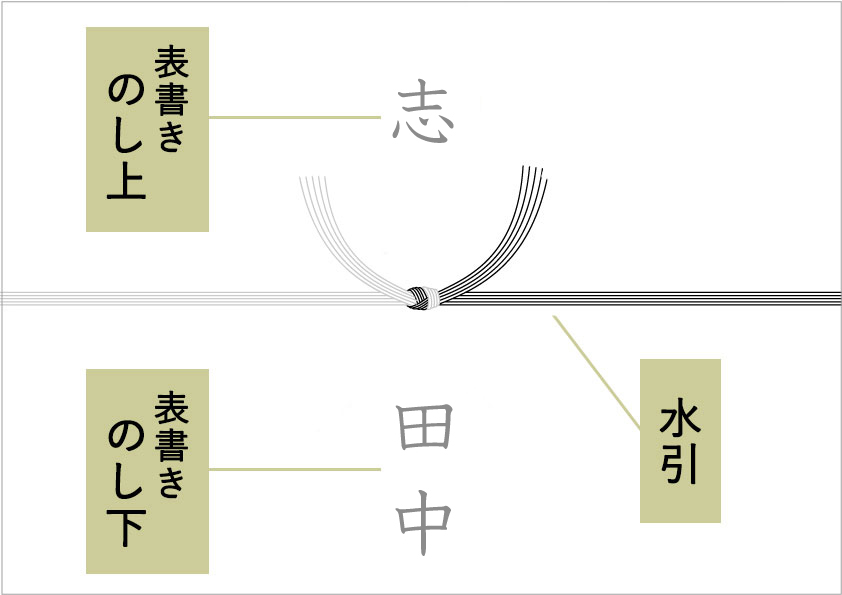 のし紙の書き方のイラスト
